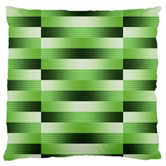 View Original Pinstripes Green Shapes Shades Large Flano Cushion Case (one Side) by Mariart