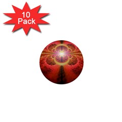 Liquid Sunset, A Beautiful Fractal Burst Of Fiery Colors 1  Mini Buttons (10 Pack) 