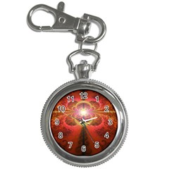 Liquid Sunset, A Beautiful Fractal Burst Of Fiery Colors Key Chain Watches