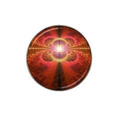 Liquid Sunset, A Beautiful Fractal Burst Of Fiery Colors Hat Clip Ball Marker