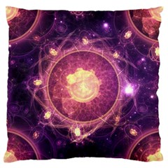 A Gold And Royal Purple Fractal Map Of The Stars Standard Flano Cushion Case (one Side)