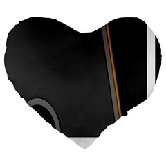Flag Grey Orange Circle Polka Hole Space Large 19  Premium Heart Shape Cushions by Mariart