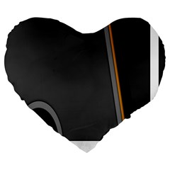 Flag Grey Orange Circle Polka Hole Space Large 19  Premium Flano Heart Shape Cushions by Mariart