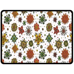 Flower Floral Sunflower Rose Pattern Base Fleece Blanket (large)  by Mariart