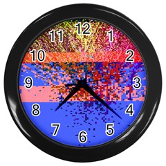 Glitchdrips Shadow Color Fire Wall Clocks (black) by Mariart