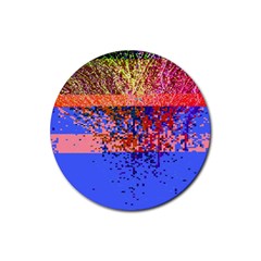 Glitchdrips Shadow Color Fire Rubber Coaster (round)  by Mariart