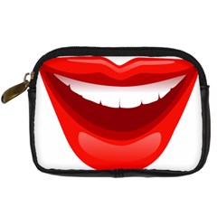Smile Lips Transparent Red Sexy Digital Camera Cases by Mariart