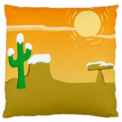 Sunrise Sunset Desert Sun Light Orange Ice Snow Large Flano Cushion Case (one Side) by Mariart