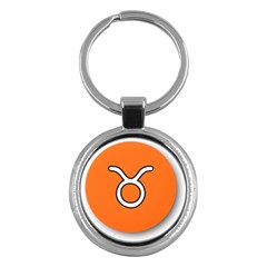 Taurus Symbol Sign Orange Key Chains (round)  by Mariart