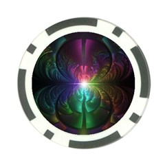 Anodized Rainbow Eyes And Metallic Fractal Flares Poker Chip Card Guard