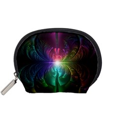 Anodized Rainbow Eyes And Metallic Fractal Flares Accessory Pouches (small) 