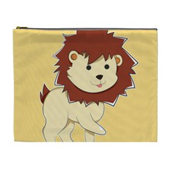 Happy Cartoon Baby Lion Cosmetic Bag (xl) by Catifornia