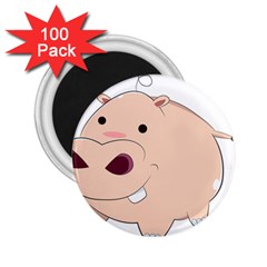 Happy Cartoon Baby Hippo 2 25  Magnets (100 Pack) 