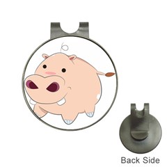 Happy Cartoon Baby Hippo Hat Clips With Golf Markers by Catifornia