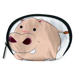 Happy Cartoon Baby Hippo Accessory Pouches (medium)  by Catifornia