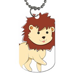 Happy Cartoon Baby Lion Dog Tag (two Sides) by Catifornia