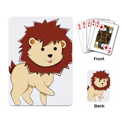 Happy Cartoon Baby Lion Playing Card by Catifornia