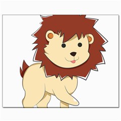 Happy Cartoon Baby Lion Canvas 8  X 10  by Catifornia