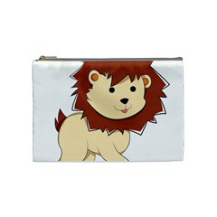 Happy Cartoon Baby Lion Cosmetic Bag (medium)  by Catifornia