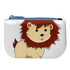 Happy Cartoon Baby Lion Large Coin Purse by Catifornia