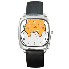Yellow Cat Egg Square Metal Watch by Catifornia