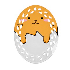 Yellow Cat Egg Ornament (oval Filigree) by Catifornia