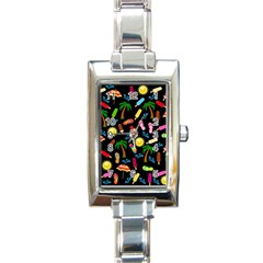 Beach Pattern Rectangle Italian Charm Watch by Valentinaart