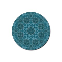 Wood And Stars In The Blue Pop Art Rubber Coaster (round)  by pepitasart