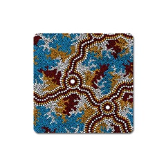 Aboriginal Art – Wetland Dreaming Square Magnet by hogartharts