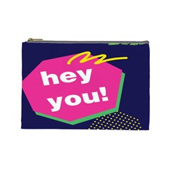 Behance Feelings Beauty Hey You Leaf Polka Dots Pink Blue Cosmetic Bag (large)  by Mariart