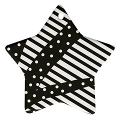 Ambiguous Stripes Line Polka Dots Black Star Ornament (two Sides) by Mariart