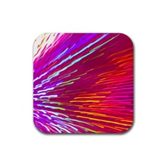 Zoom Colour Motion Blurred Zoom Background With Ray Of Light Hurtling Towards The Viewer Rubber Coaster (square)  by Mariart