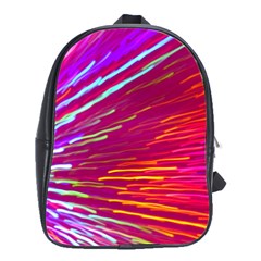 Zoom Colour Motion Blurred Zoom Background With Ray Of Light Hurtling Towards The Viewer School Bags(large)  by Mariart
