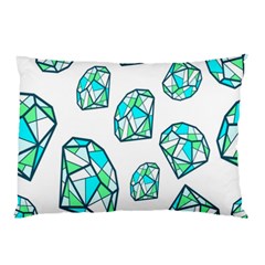 Brilliant Diamond Green Blue White Pillow Case (two Sides)