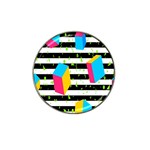 Cube Line Polka Dots Horizontal Triangle Pink Yellow Blue Green Black Flag Hat Clip Ball Marker Front