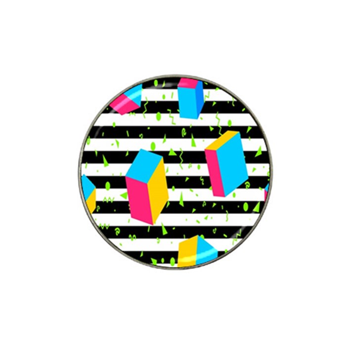 Cube Line Polka Dots Horizontal Triangle Pink Yellow Blue Green Black Flag Hat Clip Ball Marker