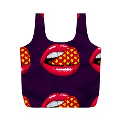 Lip Vector Hipster Example Image Star Sexy Purple Red Full Print Recycle Bags (m)  by Mariart