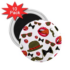Lip Hat Vector Hipster Example Image Star Sexy 2 25  Magnets (10 Pack)  by Mariart