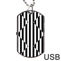 Optical Illusion Inverted Diamonds Dog Tag Usb Flash (two Sides) by Mariart