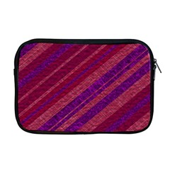 Maroon Striped Texture Apple Macbook Pro 17  Zipper Case