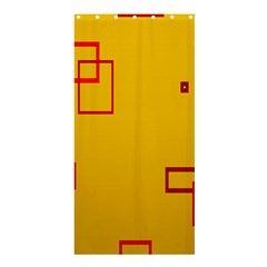 Overlap Squares Orange Plaid Red Shower Curtain 36  X 72  (stall)  by Mariart