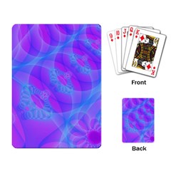 Original Purple Blue Fractal Composed Overlapping Loops Misty Translucent Playing Card by Mariart