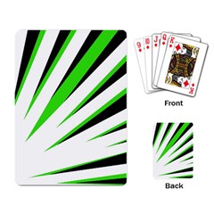 Rays Light Chevron White Green Black Playing Card