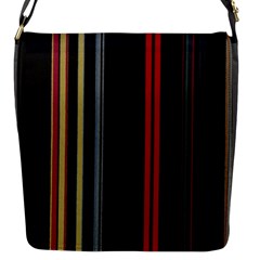 Stripes Line Black Red Flap Messenger Bag (s) by Mariart