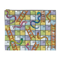 Snakes Ladders Game Board Cosmetic Bag (xl)