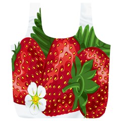 Strawberry Red Seed Leaf Green Full Print Recycle Bags (l)  by Mariart