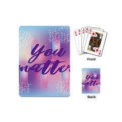 You Matter Purple Blue Triangle Vintage Waves Behance Feelings Beauty Playing Cards (mini)  by Mariart