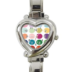 Brights Pastels Bubble Balloon Color Rainbow Heart Italian Charm Watch by Mariart