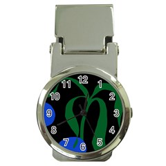 Flower Green Blue Polka Dots Money Clip Watches by Mariart
