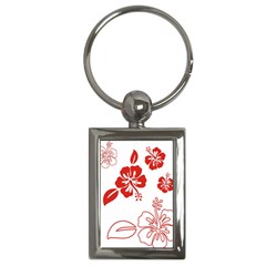 Hawaiian Flower Red Sunflower Key Chains (rectangle)  by Mariart